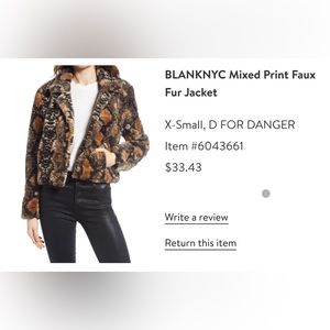 Faux Fur Print Jacket